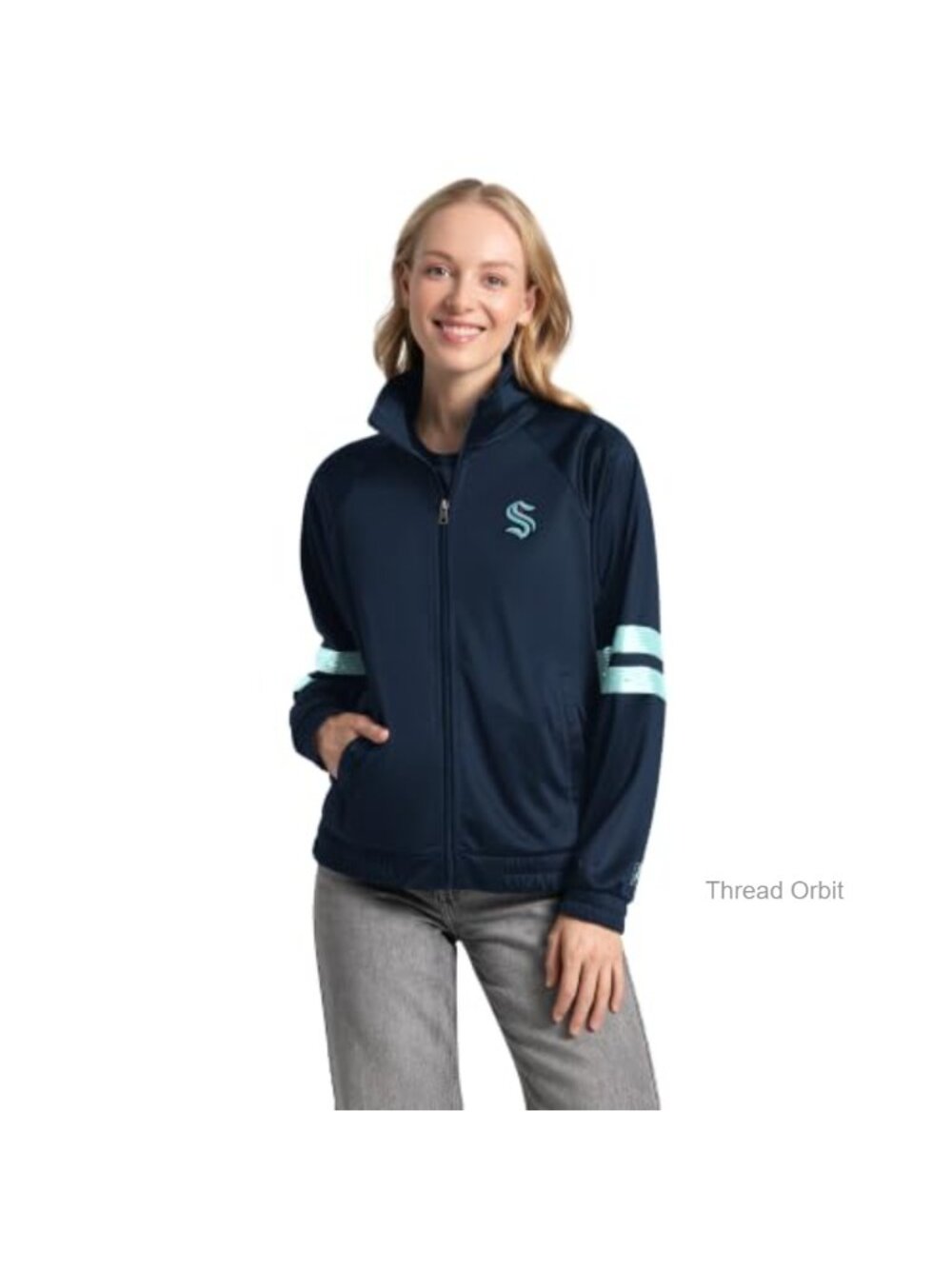 NHL Seattle Kraken Track Jacket Full Zip Sequin Women's